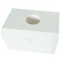 Wear resistant ceramic alumina tile with metal insert and ceramic cap